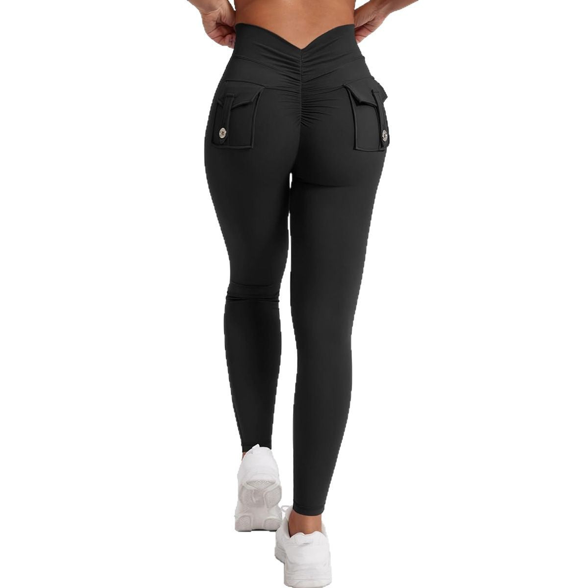 High-Stretch Peach-Lift Yoga Pants With Pockets For Active Wear