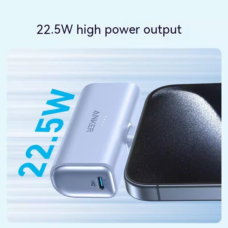 5000mAh Capsule?Style Portable Power Bank With Foldable Type?C Head