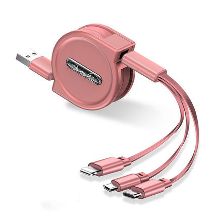 Three In One Telescopic Fast Charging Cable With Adjustable Length