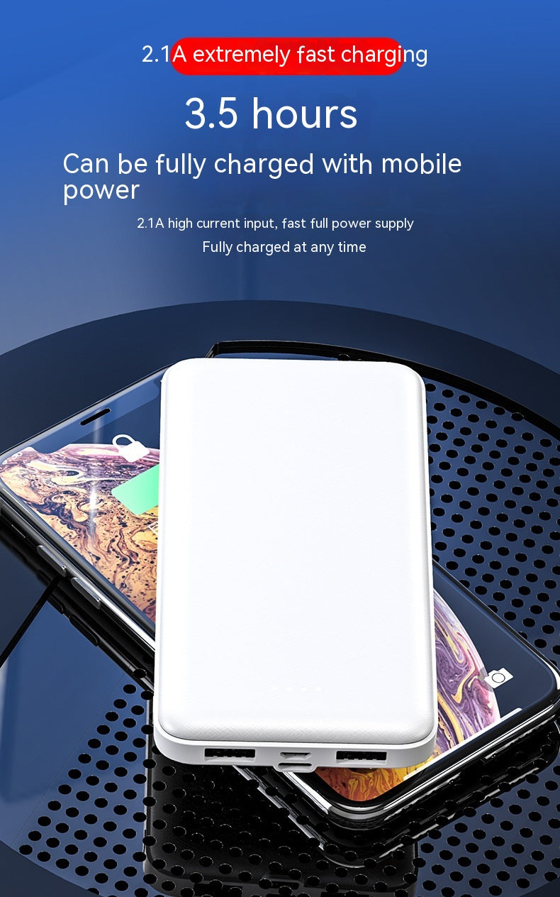 Slim Cartoon?Style Portable Power Bank With Multi?Port Output