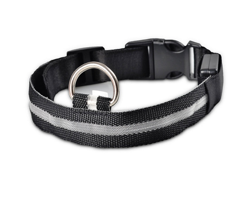 Nylon LED Luminous Pet Collar For Night Safety