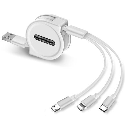 Three In One Telescopic Fast Charging Cable With Adjustable Length