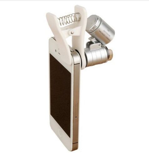 60X Mobile Microscope Lens With LED And Universal Clip