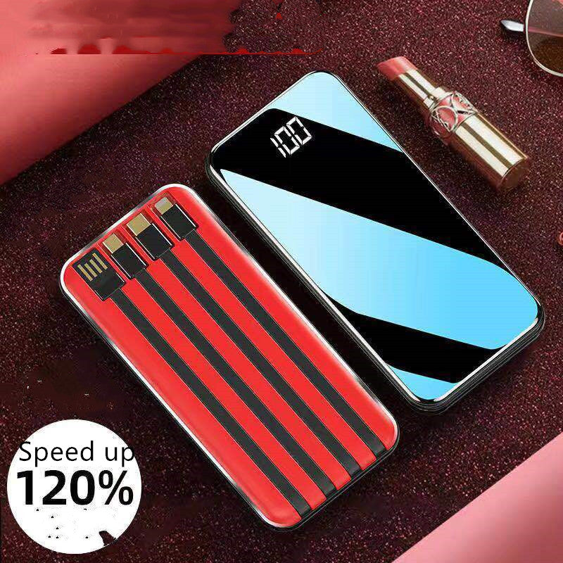 Universal Multi?Output Power Bank With Built?In Cables And Digital Display
