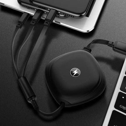 Three In One Telescopic Fast Charging Cable With Adjustable Length
