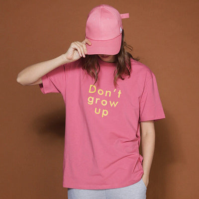 Loose Fit Round Neck Short Sleeve Unisex Summer Casual T-Shirt