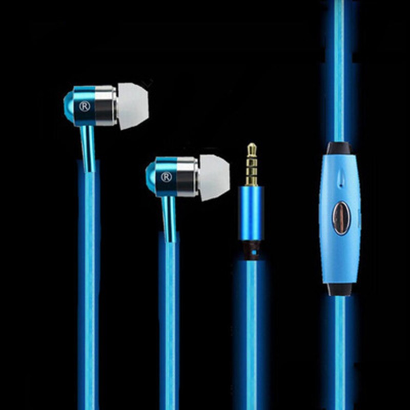 LED Light Up Music Reactive Earphones With Microphone Control