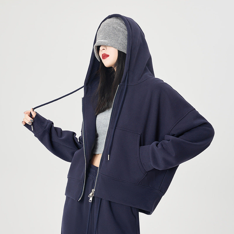 Loose Fit Korean Style Casual Jacket With Soft Cotton Fabric