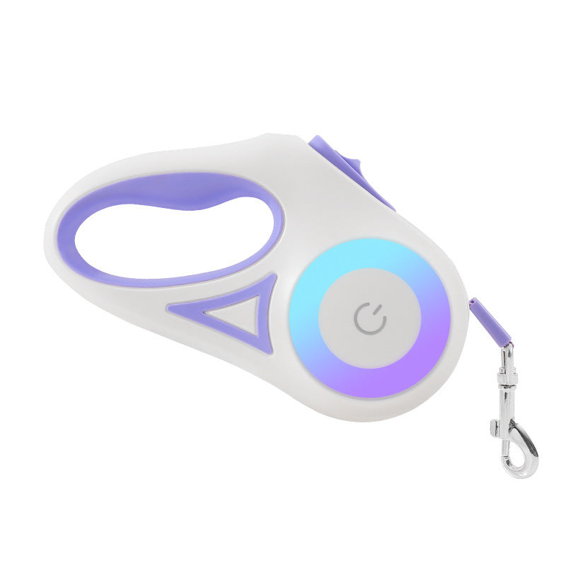 Retractable Dog Leash With Spotlight And Collar For Safety