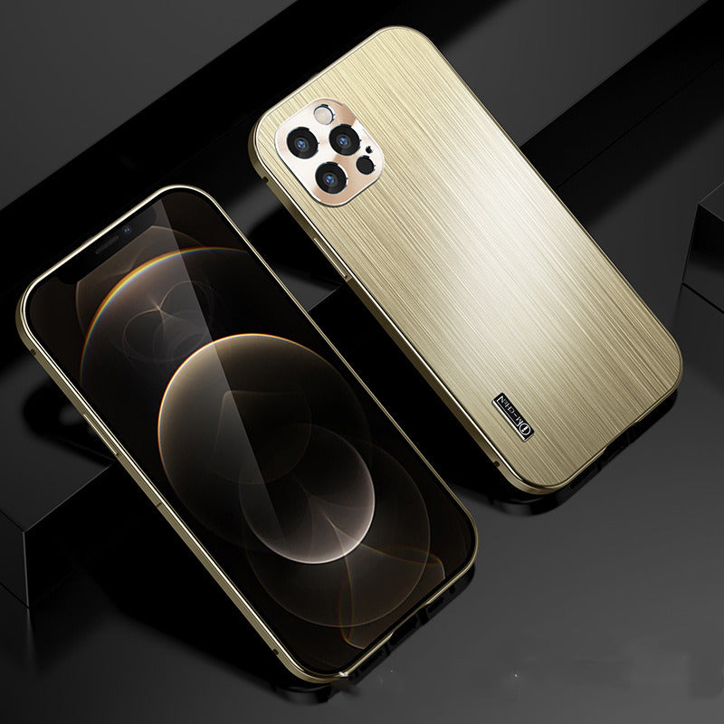Metal Brushed Magnetic Shock?Resistant Full Cover Phone Case