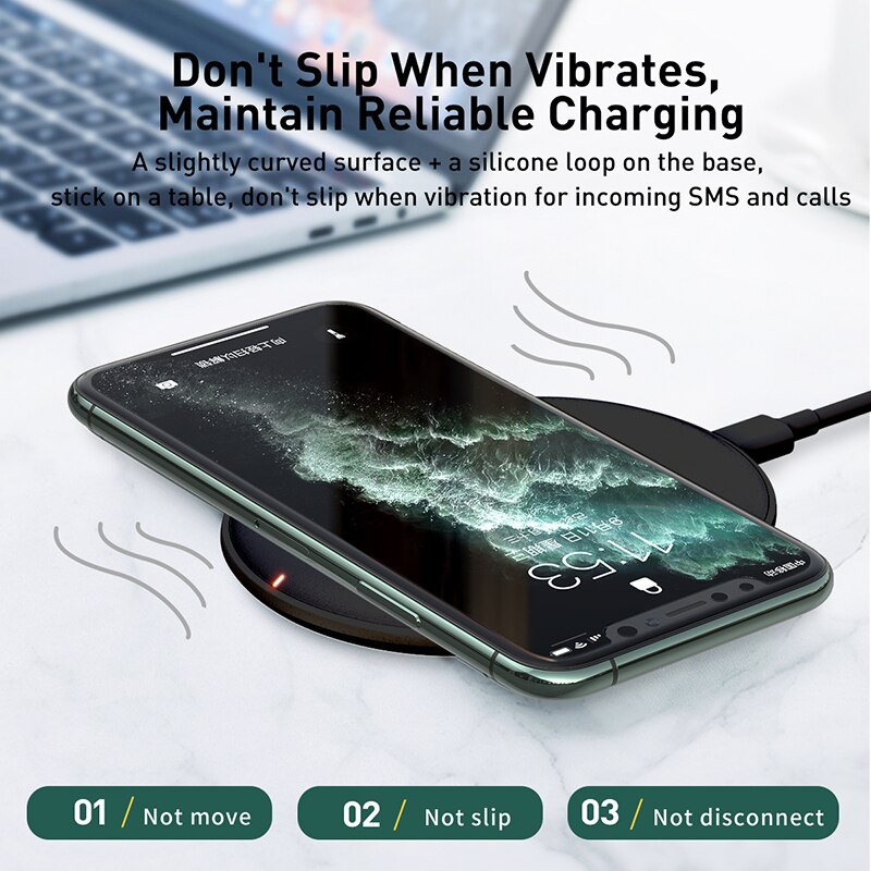 15W Wireless Charging Pad With Type?C Input And LED Indicator