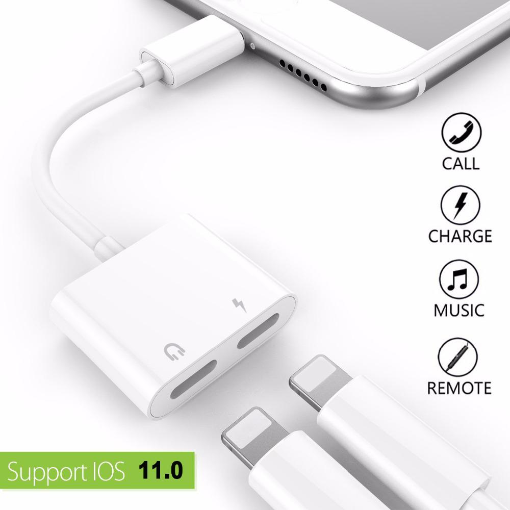 Dual Lightning Audio And Charging Adapter For Mobile Devices