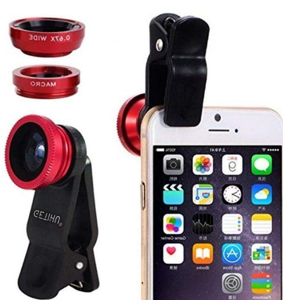 3?In?1 Fisheye, Wide?Angle, And Macro Lens Kit With Clip