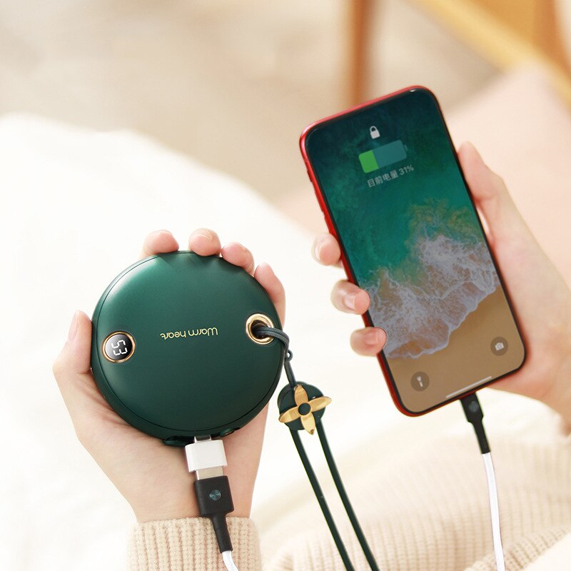 5000mAh Hand Warmer Power Bank With Digital Display And 45–55°C Heating