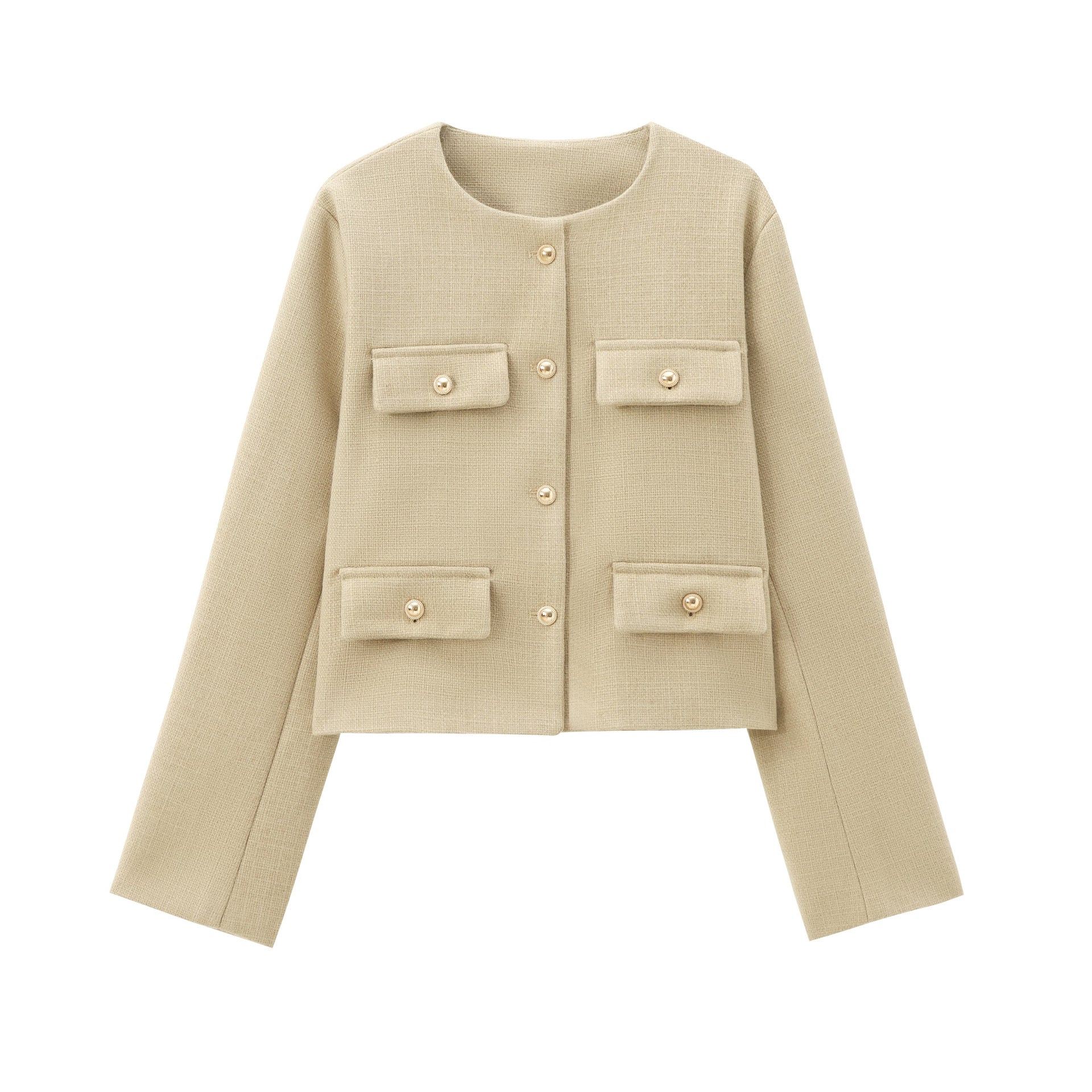Multicolor Slim Fit Round Neck Casual Blazer For Women