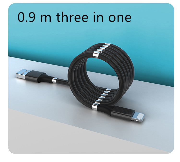 Magnetic Fast?Charging Data Cable With Multiple Connector Options