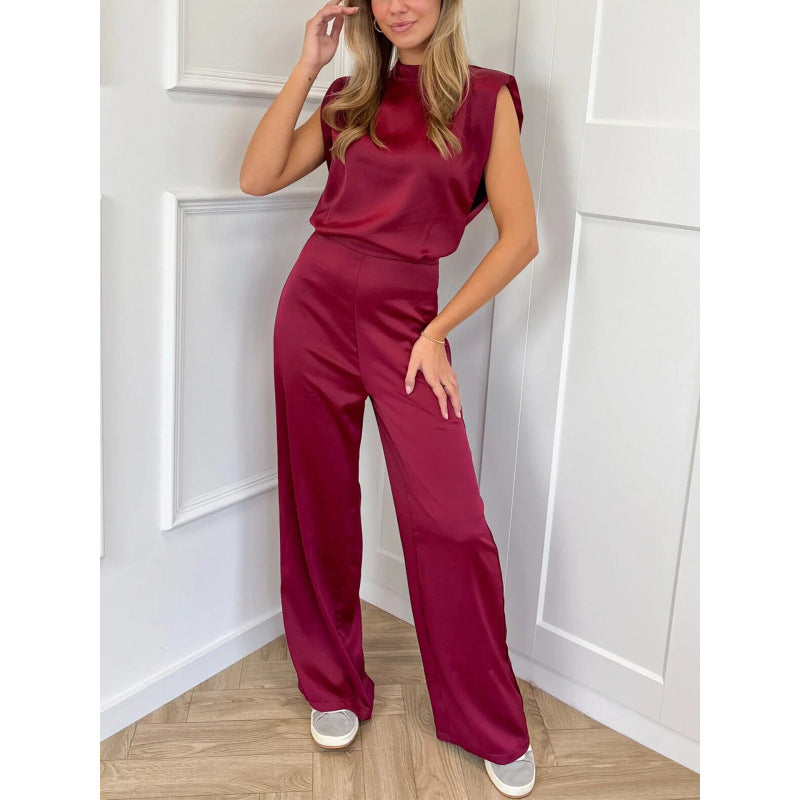 Backless Straight Leg Evening Jumpsuit With Elegant Minimalist Style