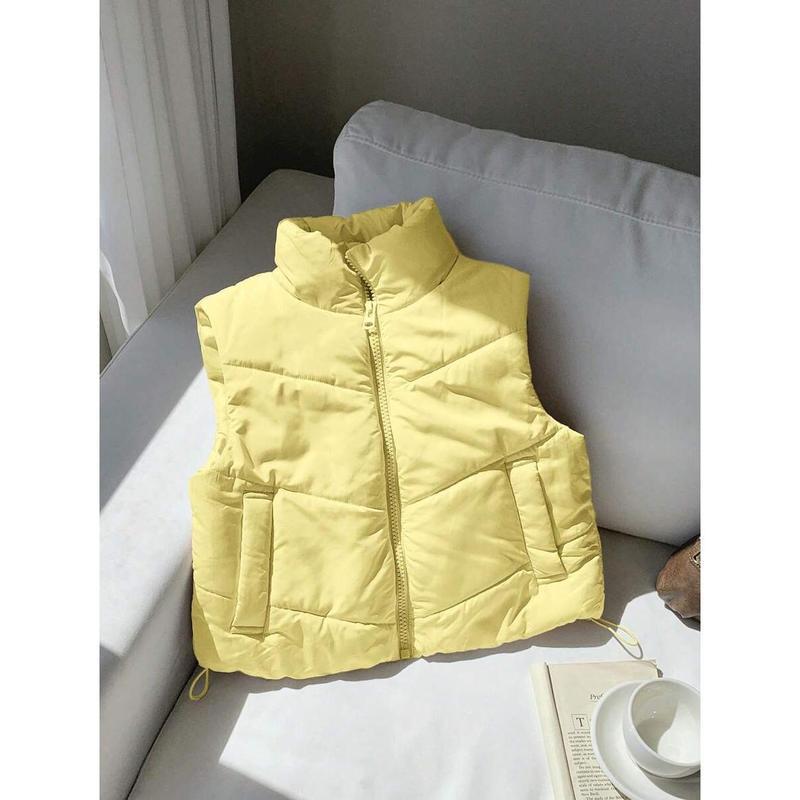 Double-Sided Corduroy Drawstring Jacket With Zipper And Buttons