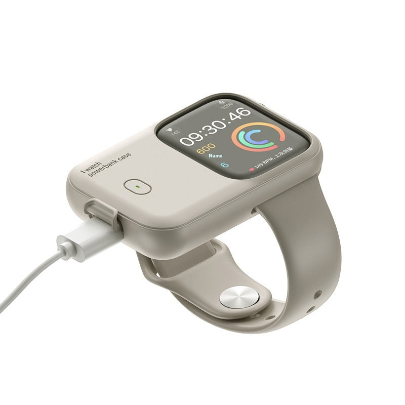 1200mAh Apple Watch Portable Wireless Charging Case With Silicone Cover