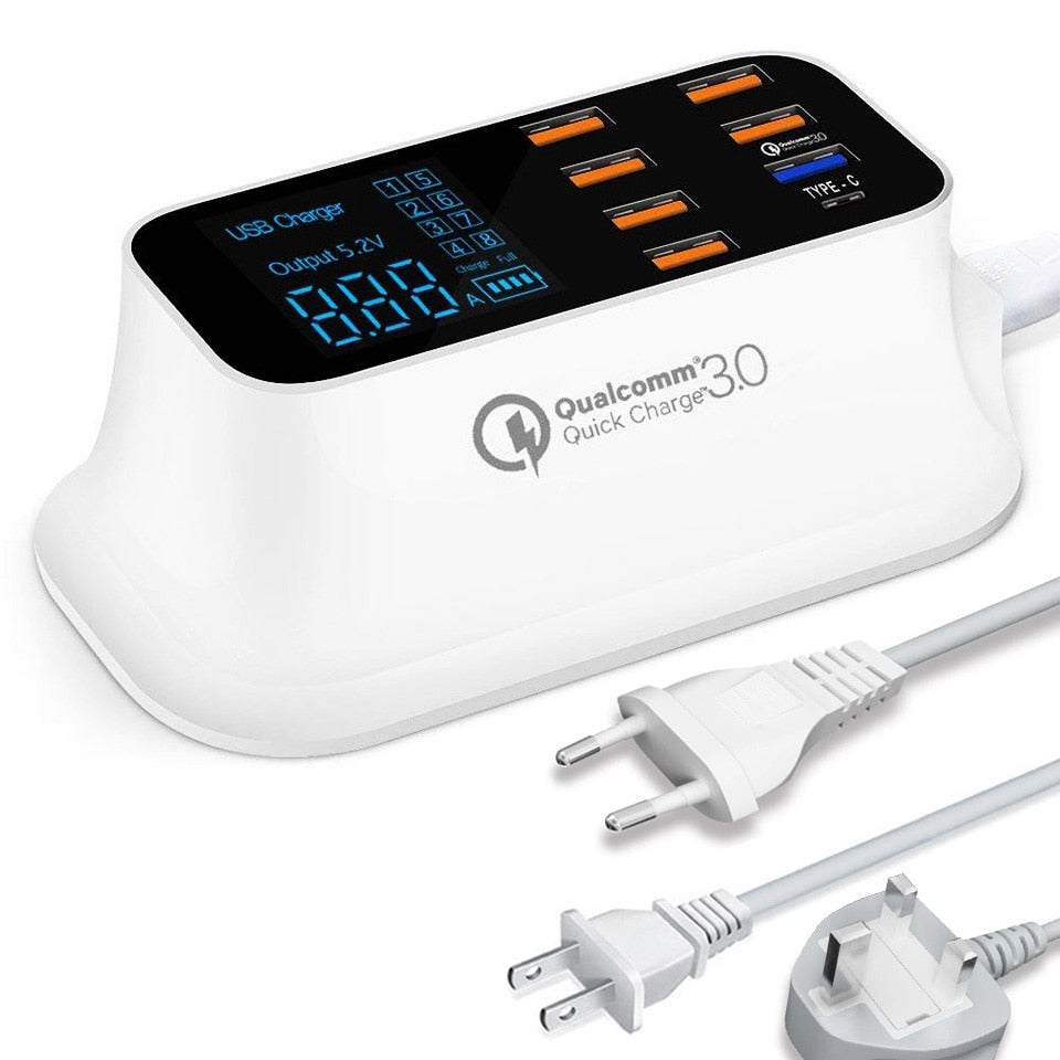 8?Port Quick Charge 3.0 USB Charging Station With LED Display