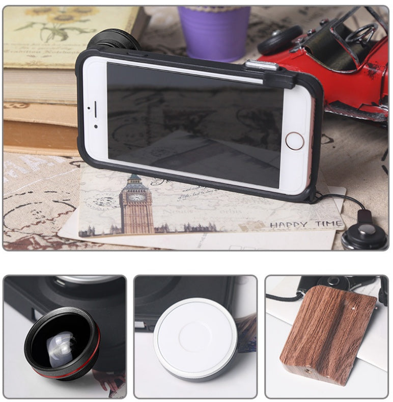 Phone Case With Built?In Fill Light And Clip?On Lens Support