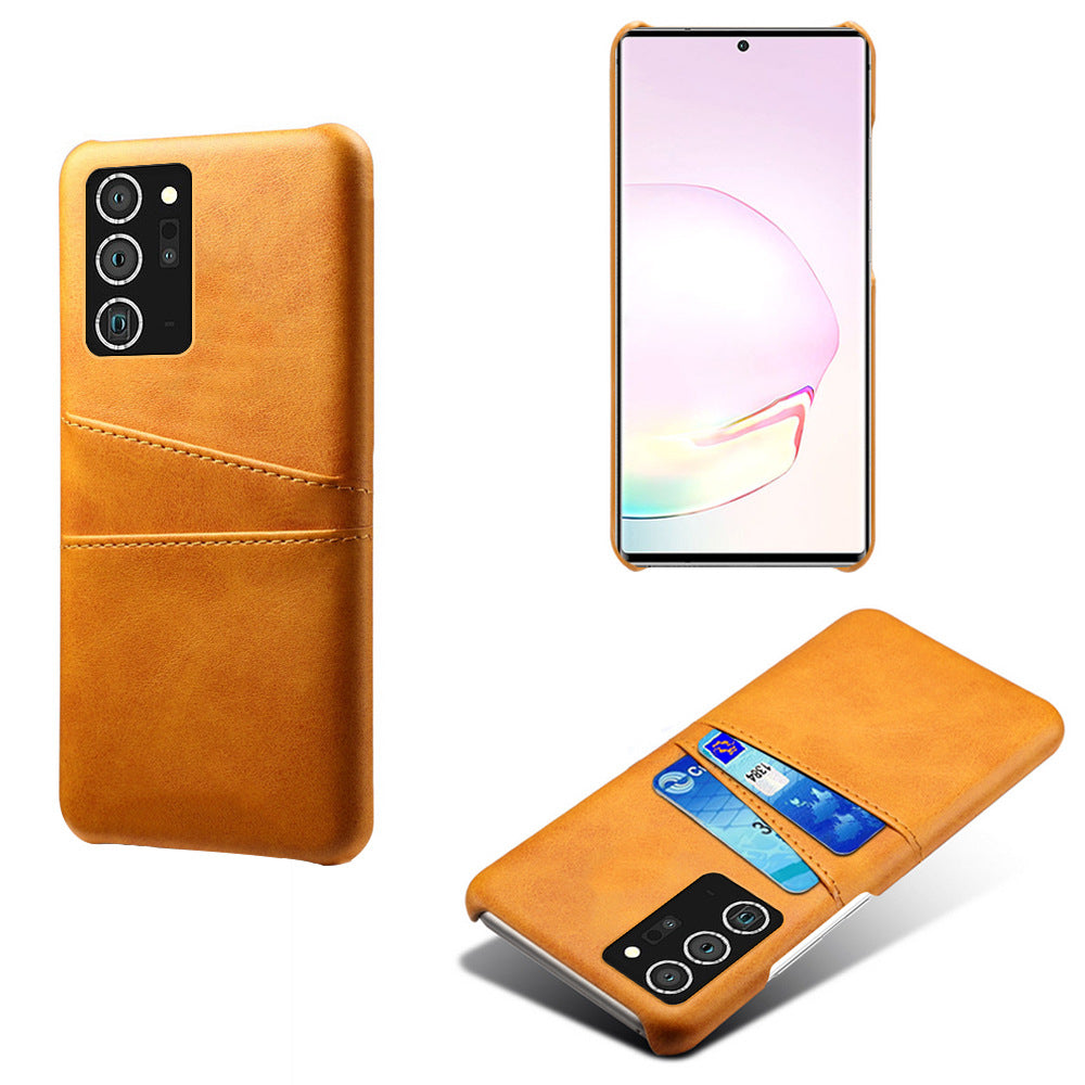 Dual Card Slot Leather Back Cover Phone Case For Samsung