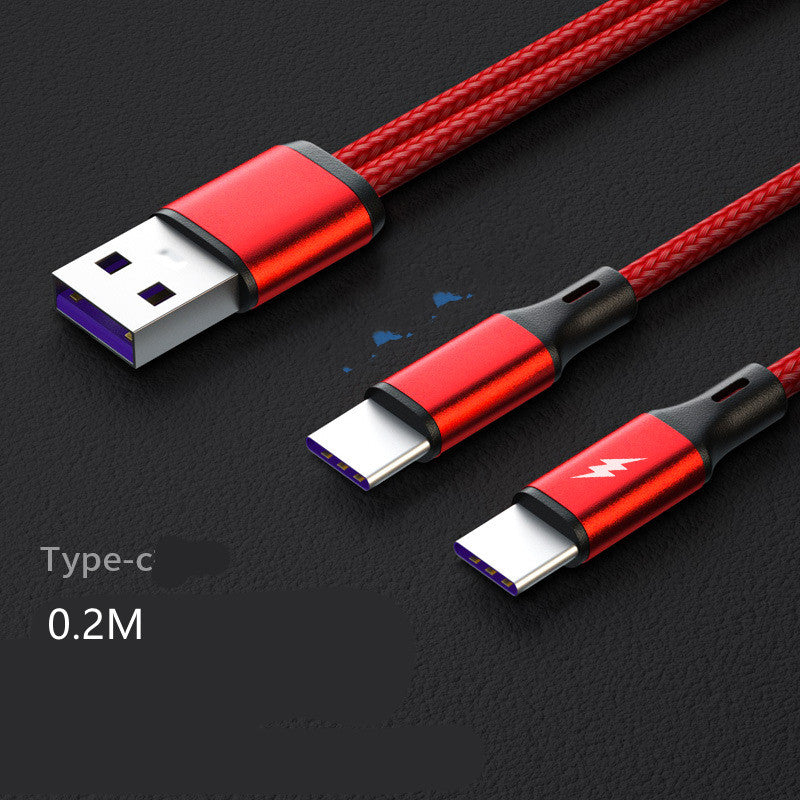 Two Device Fast Charging Braided Cable With Dual Android Connectors