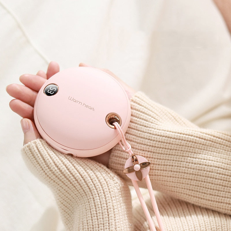 5000mAh Hand Warmer Power Bank With Digital Display And 45–55°C Heating