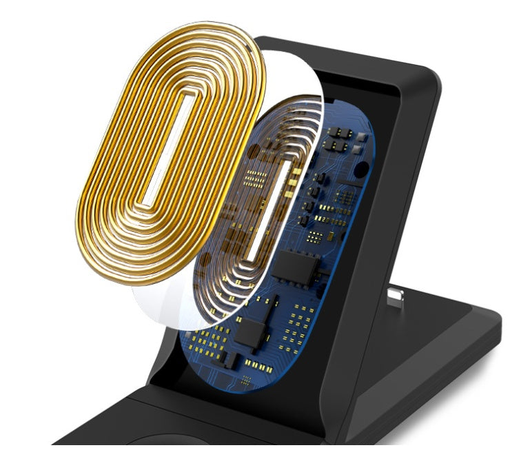 Foldable Three?in?One Wireless Charger For Phone, Watch, Earbuds