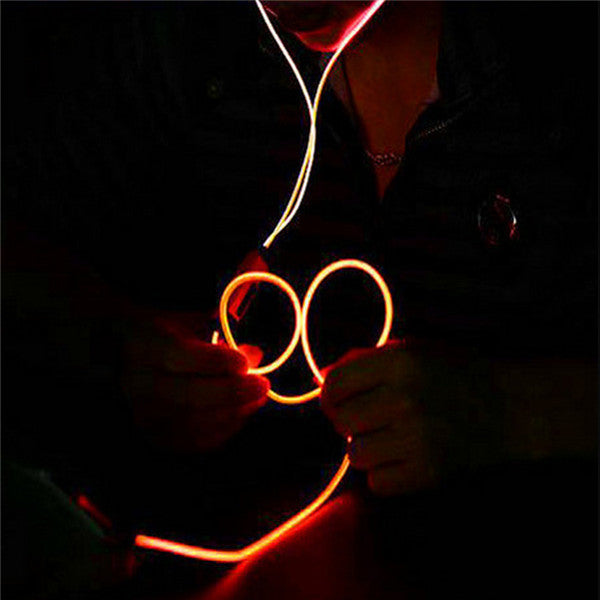LED Light Up Music Reactive Earphones With Microphone Control