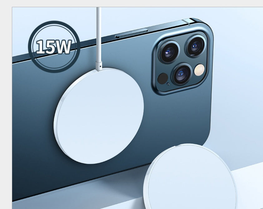 15W Magnetic Wireless Charger With Aluminum Alloy Slim Design