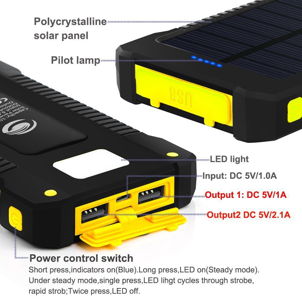 Ultra?Thin Solar Power Bank With Camping Light And Multi?Function Design