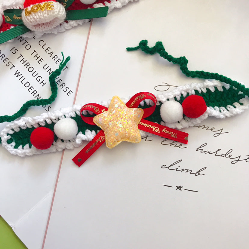 Hand Woven Wool Pet Collar For Festive Occasions