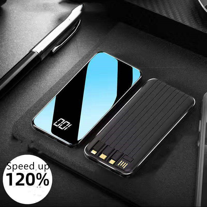 Universal Multi?Output Power Bank With Built?In Cables And Digital Display
