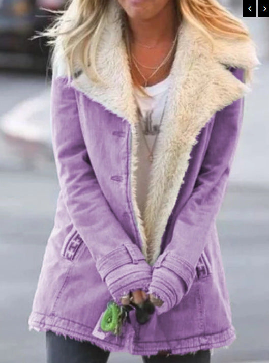Women's Cozy Fleece Cotton-Padded Jacket With Multiple Color Options