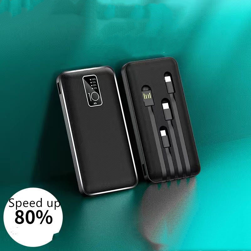 Universal Multi?Output Power Bank With Built?In Cables And Digital Display