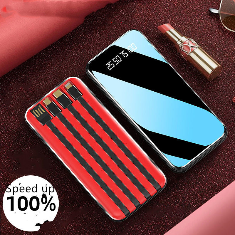 Universal Multi?Output Power Bank With Built?In Cables And Digital Display