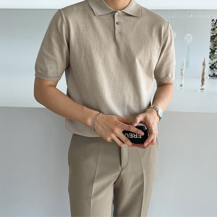 Men's Lightweight Slim Fit Summer Polo Shirt With Colorblock Design
