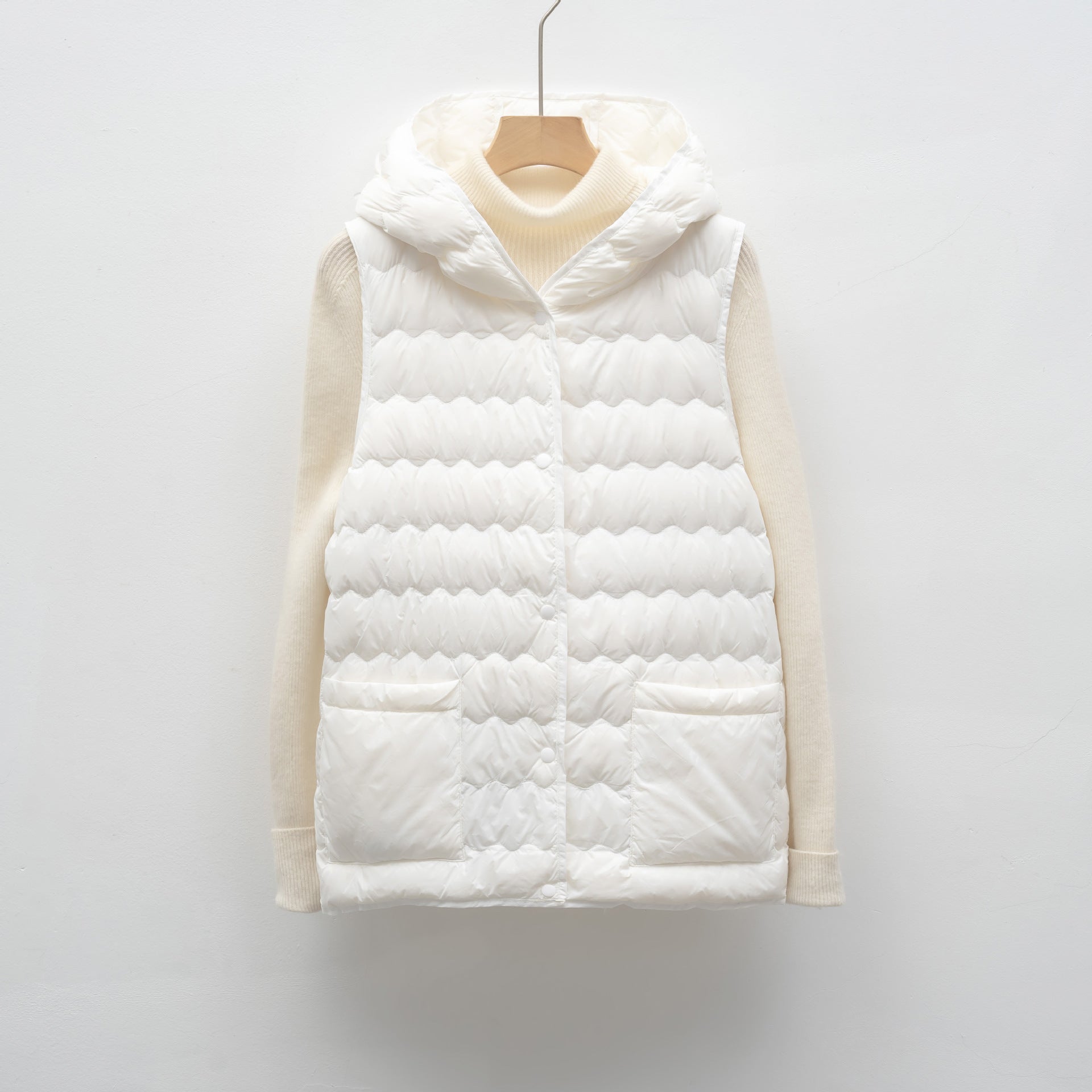 Hooded Slim Fit Lightweight Solid Color Autumn Winter Vest