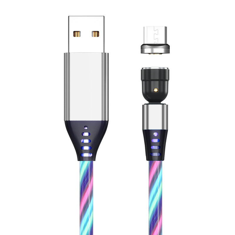 540 Degree Rotating Magnetic Charging Cable With LED Marquee Effect