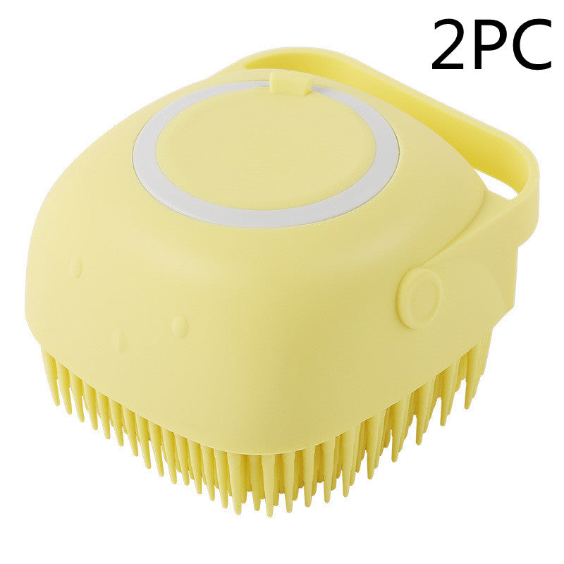Silicone Dog Bath Massage Gloves With Shampoo Dispenser