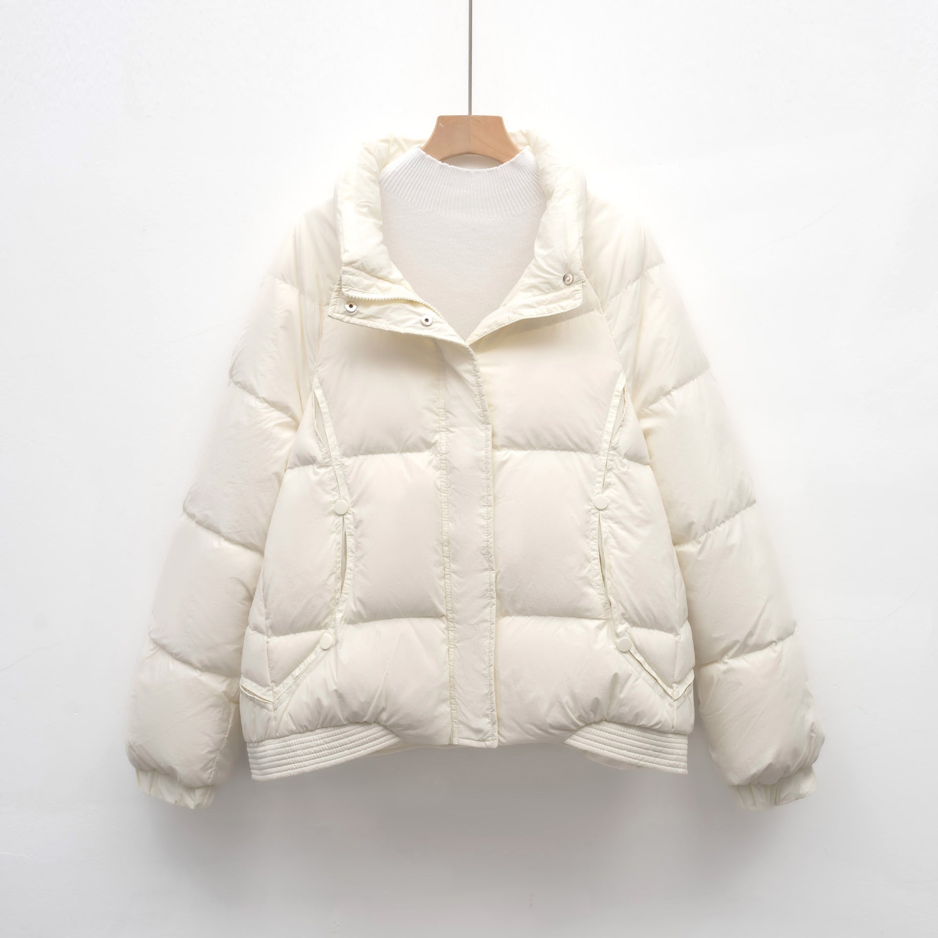 Women's Petite Duck Down Coat With Stand-Up Collar Warmth