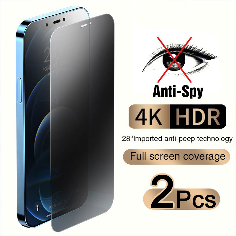 Full Screen Anti Spy Tempered Glass Protector For Smartphones