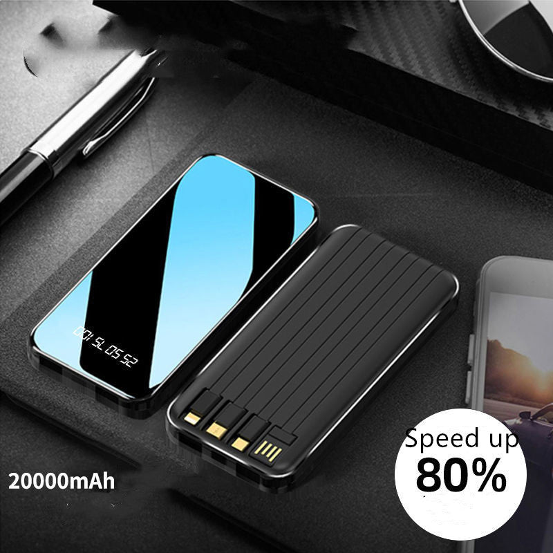 Universal Multi?Output Power Bank With Built?In Cables And Digital Display
