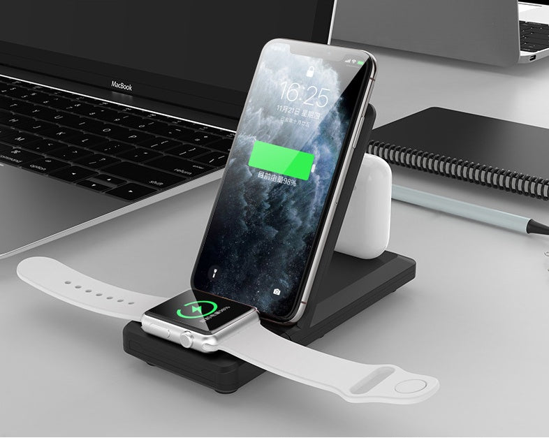 Foldable Three?in?One Wireless Charger For Phone, Watch, Earbuds