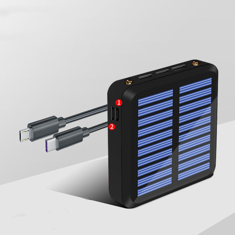 10000mAh Mini Solar Power Bank With LED Display And Triple USB Output