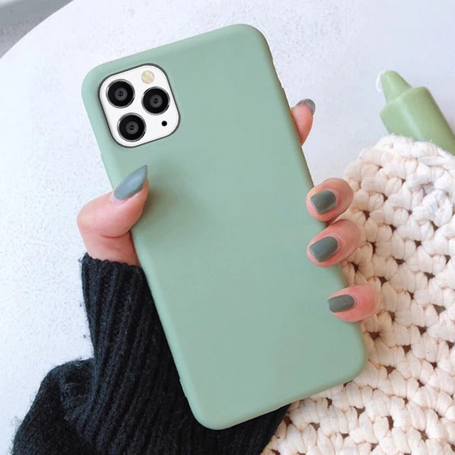 Frosted Soft TPU Simple Protective Case For iPhone Models