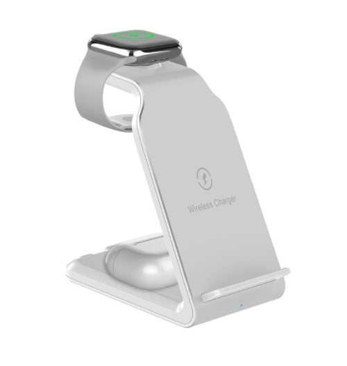 Vertical 15W Three?in?One Wireless Charging Stand With Dual Coils