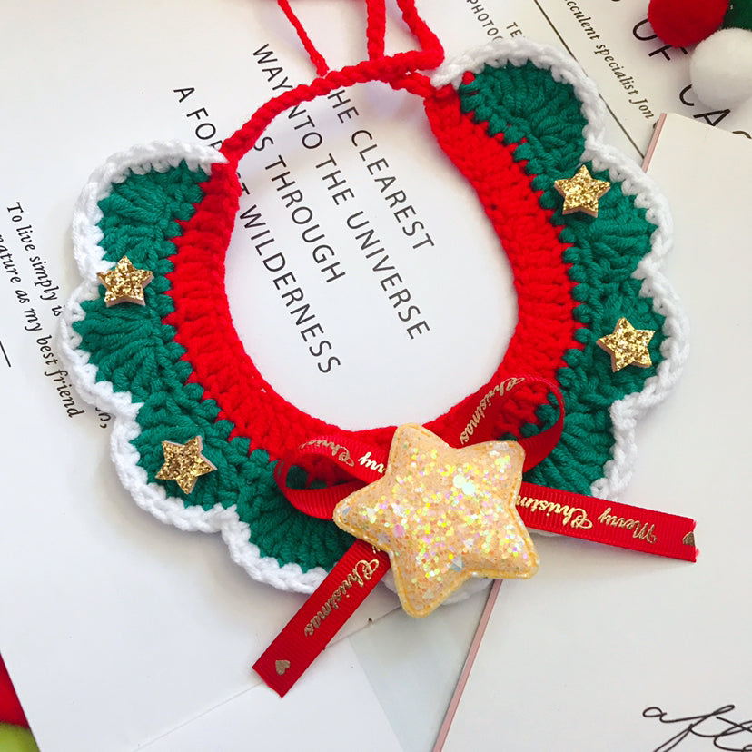 Hand Woven Wool Pet Collar For Festive Occasions