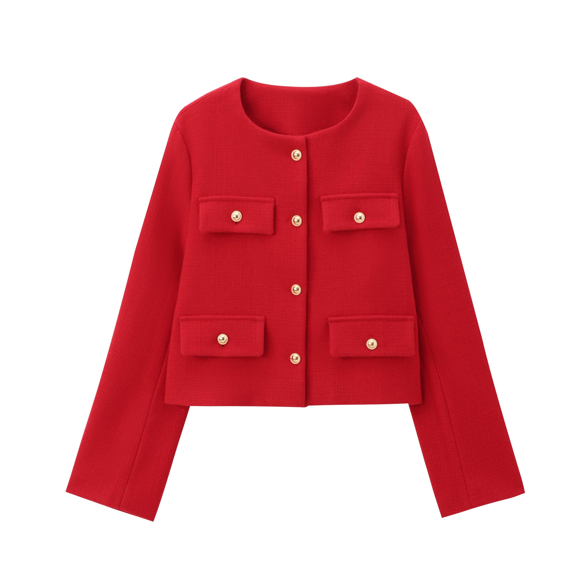 Multicolor Slim Fit Round Neck Casual Blazer For Women